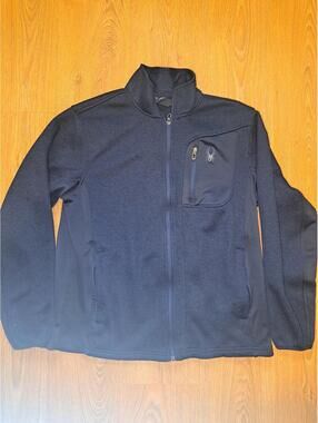 Spyder Fleece Jacket Mens Large Navy Blue Full Zip